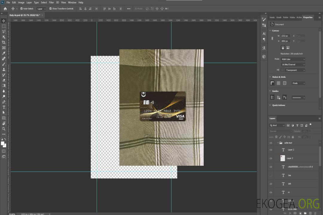 Photolook de la carte visa de la Bulgarie United Bank avant template